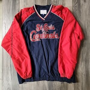 St. Louis Cardinals Baseball Jacket Mens XL Navy Pullover Genuine Merchandise
